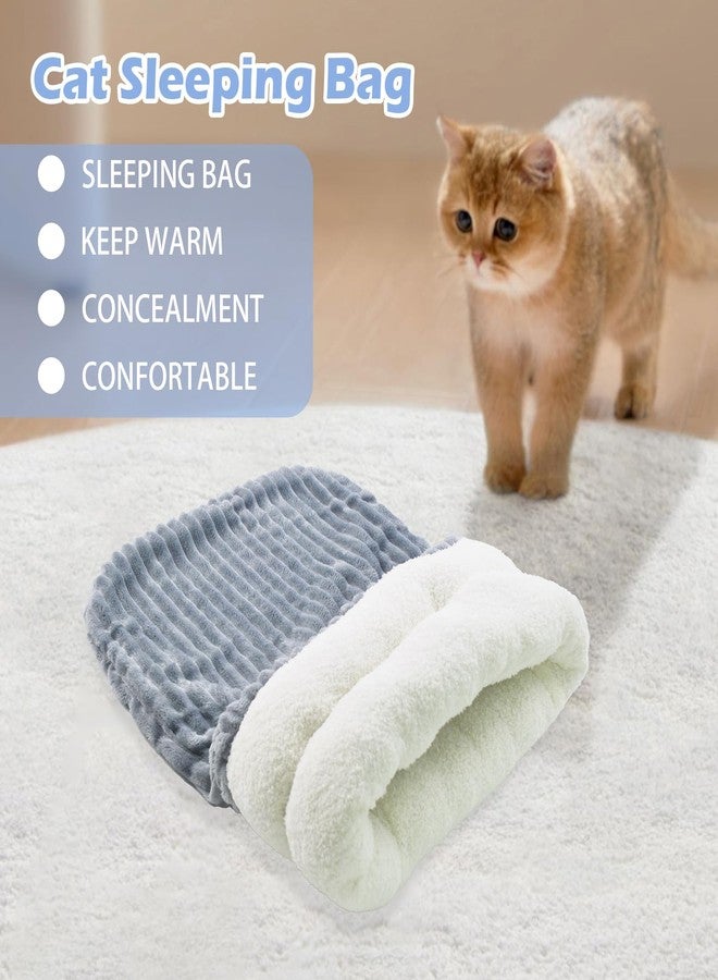 MUYG Cat Sleeping Bag for Indoor Cats,Kitten Large Sack Sleep Bag Soft Plush Cozy Warm Winter Kitten Cave Bed Comfortable Rabbits Guinea Pigs(Blue) - Image 4
