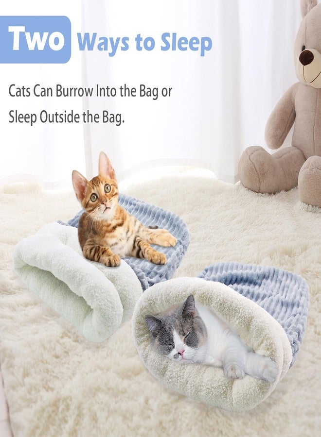 MUYG Cat Sleeping Bag for Indoor Cats,Kitten Large Sack Sleep Bag Soft Plush Cozy Warm Winter Kitten Cave Bed Comfortable Rabbits Guinea Pigs(Blue) - Image 5