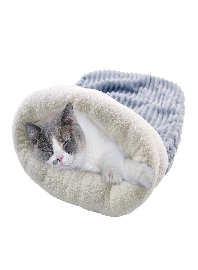 MUYG Cat Sleeping Bag for Indoor Cats,Kitten Large Sack Sleep Bag Soft Plush Cozy Warm Winter Kitten Cave Bed Comfortable Rabbits Guinea Pigs(Blue) - Image 1