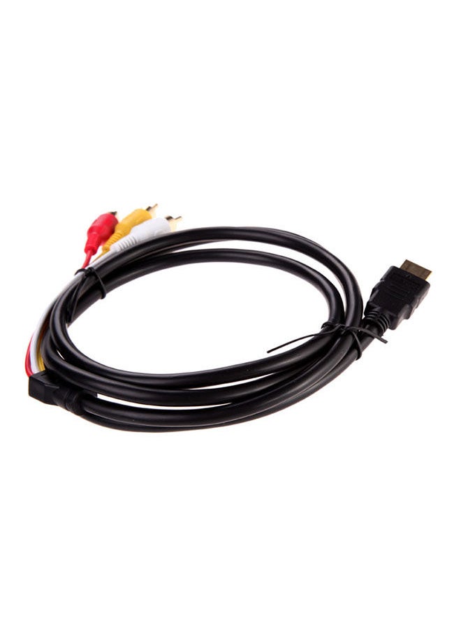 NIBEMINENT - HDMI To 3-RCA Video Audio AV Component Converter Adapter Cable Black - Image 1