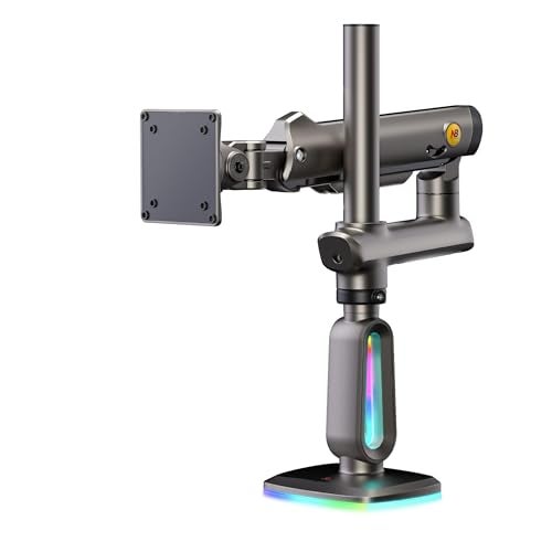 NB ERGONOMIC NB Extra Height Gaming Monitor Arm for 32 to 60 Inches Screen, Load up to 20 kg, VESA 75/100, RGB-Light, Heavy Duty, Multi Angle Adjustable, Premium Aluminum, Long Arm Extension Grey Black - Image 2