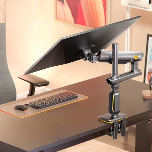 NB ERGONOMIC NB Extra Height Gaming Monitor Arm for 32 to 60 Inches Screen, Load up to 20 kg, VESA 75/100, RGB-Light, Heavy Duty, Multi Angle Adjustable, Premium Aluminum, Long Arm Extension Grey Black - Image 5