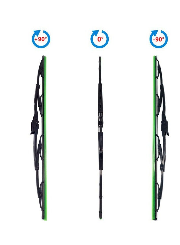 Silent and High-Quality U-Shaped Connector Ribbed Wiper Blades, a Pair of Universal Anti-Scratch Windshield Wipers for Multiple Car Models (Optimal Choice for Vehicle Owners' Adaptation), 26 Inches - Image 4