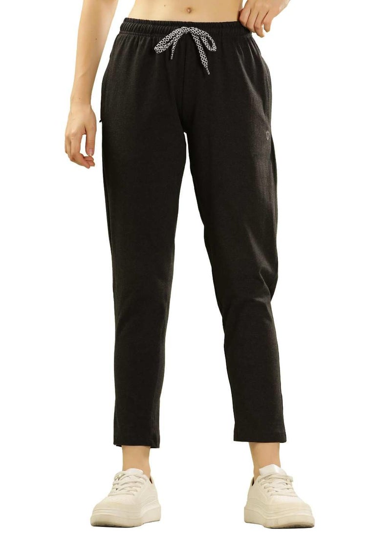 Dollar Women's Cotton Track Pant (8905203773893_AWTP-941-CHCL-PO1_S) Charcoal - Image 1
