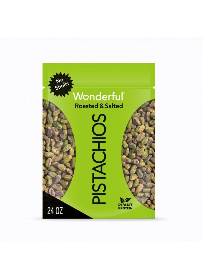 Wonderful Pistachios, No Shells, Roasted And Salted Nuts, 24Oz Resealable Bag  - Image 1