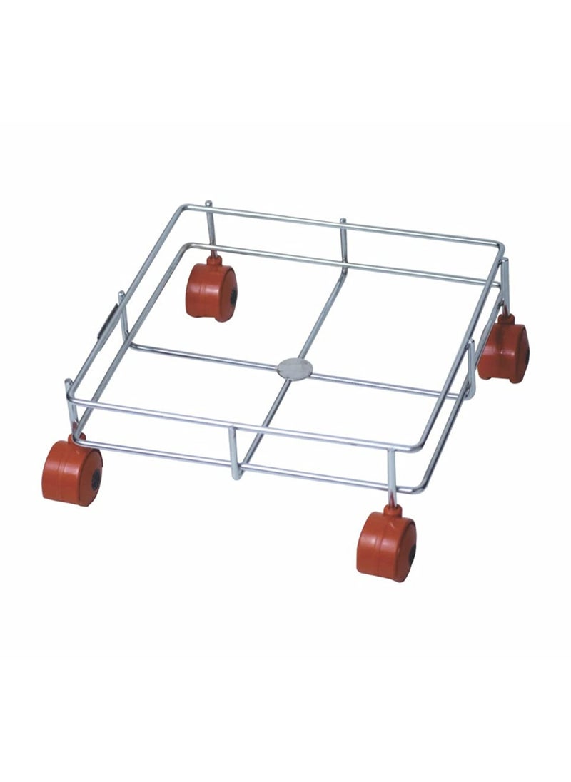 sulfar Stainless Steel Standard Oil Container Trolley/Dabba Trolly Easy to Move Wheel Trolley (Silver)  - Image 1