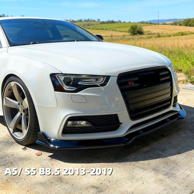 Sts.Ev01 STSEV01 Front Bumper Lip Splitter Spoiler Fit for Audi A4/ S4/ B8 B8.5 2008-2016 + A5/ S5/ B8 B8.5 2008-2017 Accessories, 3pcs Air Dam Chin Body Kit Underbody Lip (Gloss Black) - Image 5