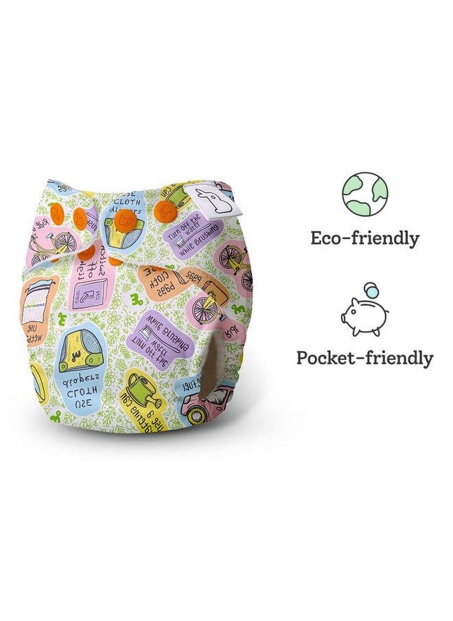 Superbottoms - Cloth Diapers For Babies Cloth Diaper Combo Pack Of 5 Freesize Uno; Reusable Cloth Diapers For Babies 3M To 3Y ; With 5 Organic Cotton Inserts;Pads - Image 1