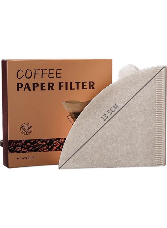 Yijuke [50 Sheets] V01 Coffee Filter Paper, V60 Pour-Over Coffee Filter Paper, V-Shaped Funnel Filter Cup Dedicated Filter Paper, Conical - Image 1