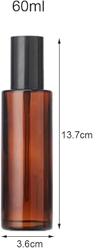 TOPWEL 3PCS 60ml2oz Empty Amber Glass Lotion Pump Bottles Travel Cosmetic Makeup Soap Dispensers Containers Jars with Black Cap for Foundation Cream Makeup Removel Oil Shampoo - Image 2