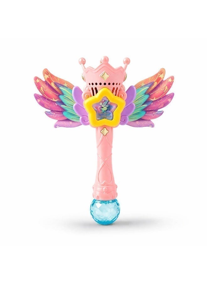O2. Magic Bubble Wand with Wings – Automatic Bubble Blower Toy for Kids – Rechargeable Battery – Includes Charging Cable & 80ML Bubble Solution – Pink Edition - Image 2