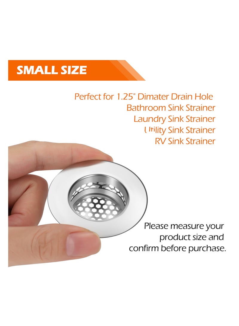 SYOSI 1.1" Bathroom Sink Strainer, Stainless Steel Drain Filter, Small Drain Strainer, Bathtub Lavatory Sink Drain Strainer Hair Catcher for Laundry, Mop Pool, Utility, Slop, RV Sink, Lavatory  - Image 3