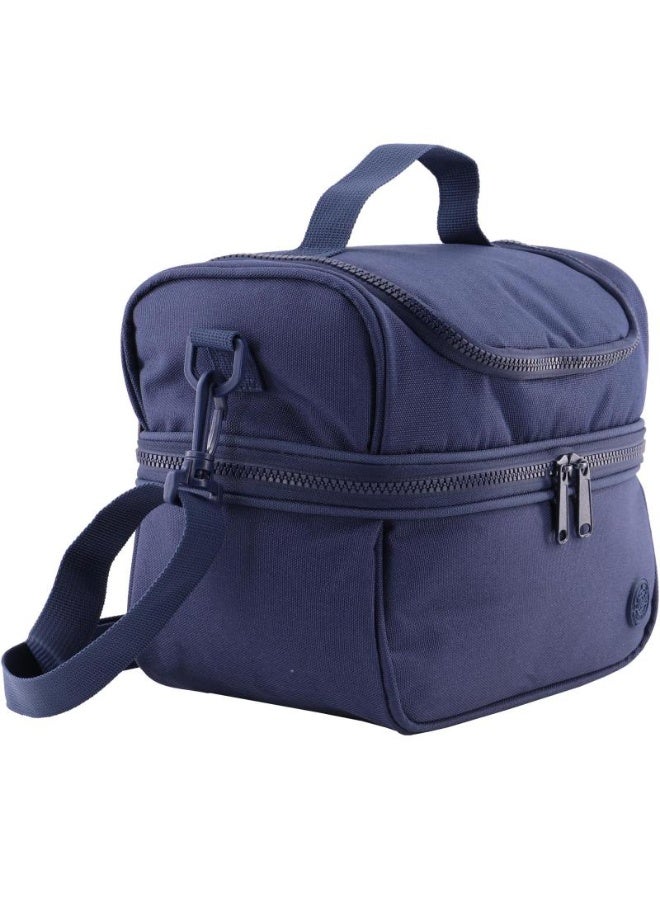 Atrium Big Zipper Lunch Bag Solid Navy 24cm - Image 4