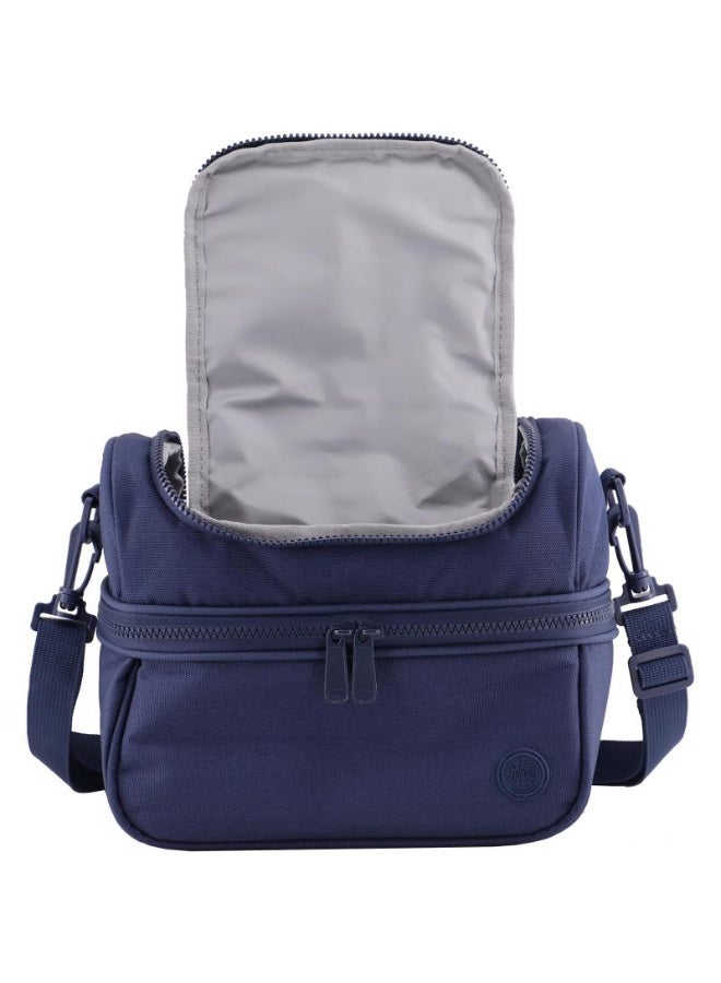 Atrium Big Zipper Lunch Bag Solid Navy 24cm - Image 3