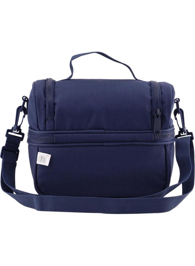 Atrium Big Zipper Lunch Bag Solid Navy 24cm - Image 2