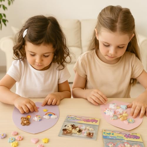 Coslifestore- Pack of 30 Cute Handmade 3D DIY Craft Charms – Decorative Embellishments for Kids & Adults, Acrylic motifs Accessories for Phone Cases, Notebooks, Bottles, Toys & DIY Projects, Gifts Return Hamper - Image 4
