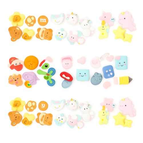 Coslifestore- Pack of 30 Cute Handmade 3D DIY Craft Charms – Decorative Embellishments for Kids & Adults, Acrylic motifs Accessories for Phone Cases, Notebooks, Bottles, Toys & DIY Projects, Gifts Return Hamper - Image 1