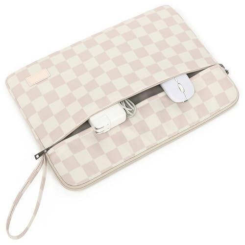 DACHEE Laptop Sleeve 14 inch 14.0 inch Laptop case Bag (Khaki Checkered, 14 inch) - Image 2