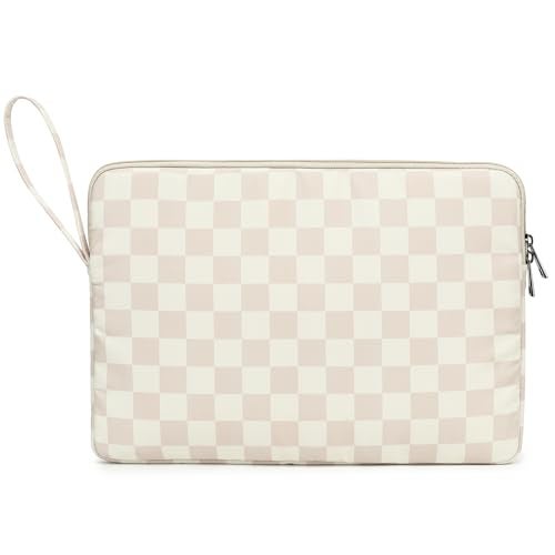 DACHEE Laptop Sleeve 14 inch 14.0 inch Laptop case Bag (Khaki Checkered, 14 inch) - Image 3