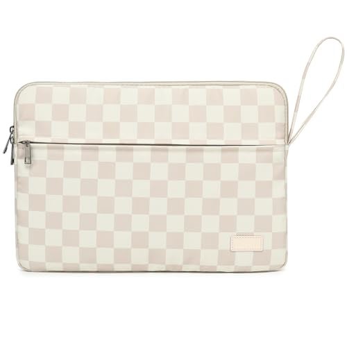 DACHEE Laptop Sleeve 14 inch 14.0 inch Laptop case Bag (Khaki Checkered, 14 inch) - Image 1