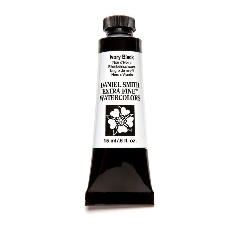 Daniel Smith Extra Fine Watercolor Paint, 15ml Tube, Ivory Black, 284600048, 0.5 Fl Oz (Pack of 1) - Image 1