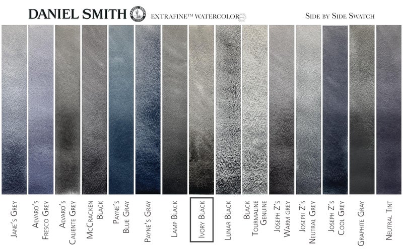 Daniel Smith Extra Fine Watercolor Paint, 15ml Tube, Ivory Black, 284600048, 0.5 Fl Oz (Pack of 1) - Image 4