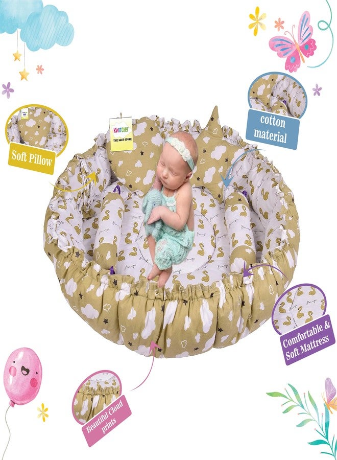 Kwitchy Baby Bed New Born Baby Reversible | Bedding Set | Carry | Cotton | Infants | Products All | Gift | Essentials (0-6 Months) (Green) - Image 5