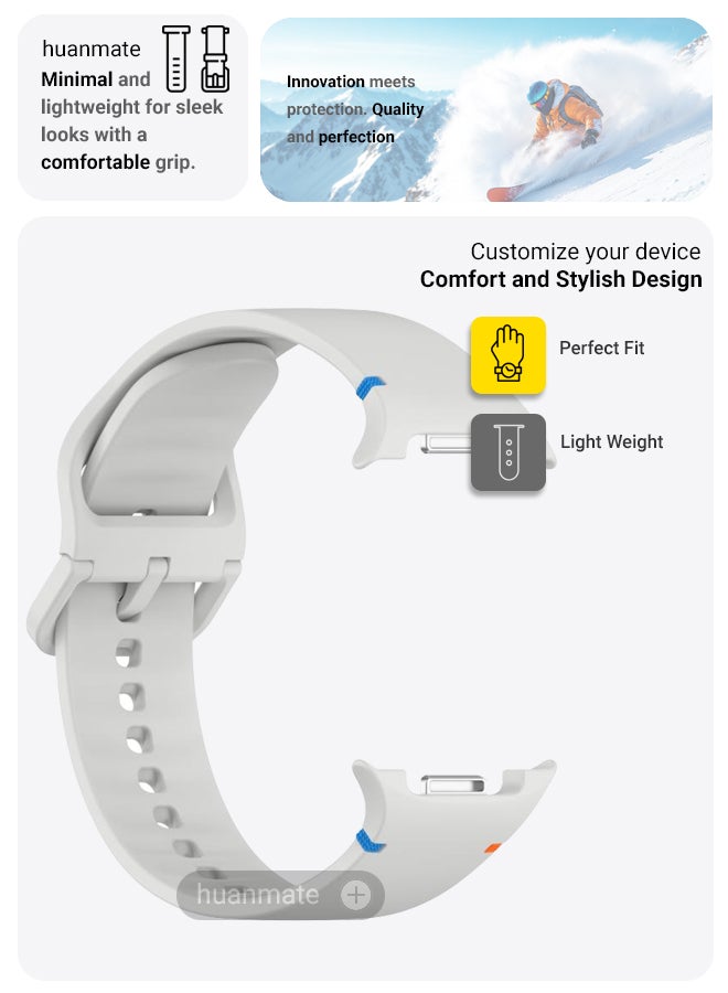 huanmate Samsung Galaxy Watch 8 40mm Soft Silicone Replacement Strap - High Quality, Lightweight, Stylish & Durable - Easy Installation - Replacement Strap for Samsung Galaxy Watch 8 40mm - Image 3