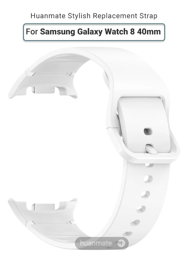 huanmate Samsung Galaxy Watch 8 40mm Soft Silicone Replacement Strap - High Quality, Lightweight, Stylish & Durable - Easy Installation - Replacement Strap for Samsung Galaxy Watch 8 40mm - Image 1