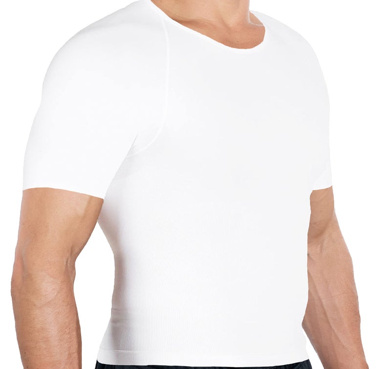 Esteem Apparel قميص ضغط للرجال من Esteem Apparel لإخفاء التثدي (الأبيض، متوسط) - Image 1