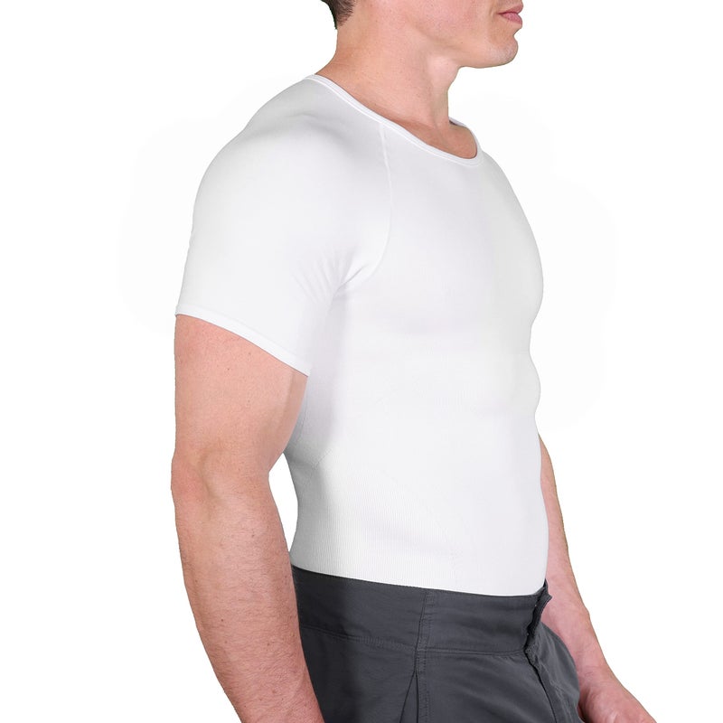 Esteem Apparel قميص ضغط للرجال من Esteem Apparel لإخفاء التثدي (الأبيض، متوسط) - Image 3