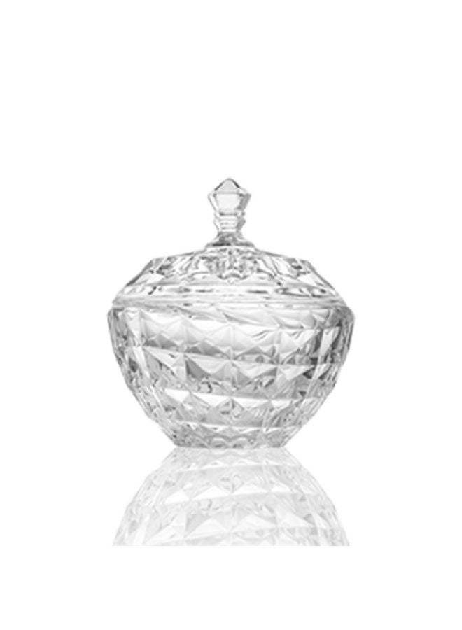 Mondo Aqua Medium Canister 17x19.5 cm - Elegant Glass Storage Jar for Kitchen & Dining, Decorative Serveware, Premium Quality Home Organization