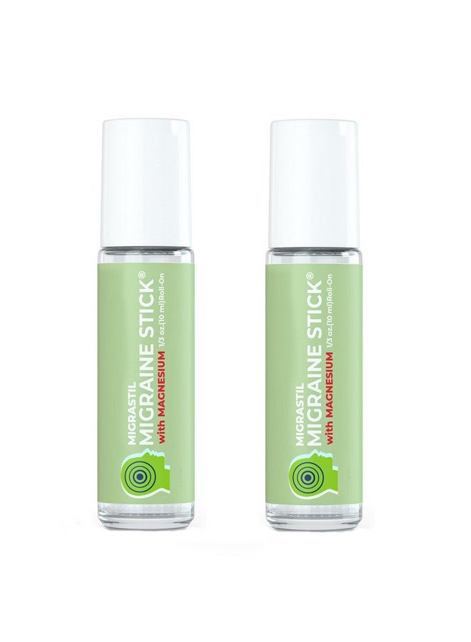 Migrastil Migraine Stick with Magnesium Cooling Peppermint Eucalyptus Essential Oil Topical Magnesium for Headache Support. Made in The USA 10 ml 2-Pack - Image 1