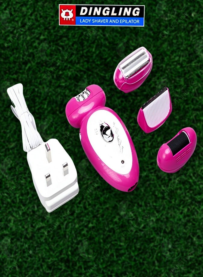 Dingling 4 In 1 Gift Edition RF-601 Women's Shaver – Whole Body Ultimate Hair Removal Machine For Silky & Smooth Skin and Advisable for Sensitive Parts l Home Grooming Kit l Pink Color - Image 2