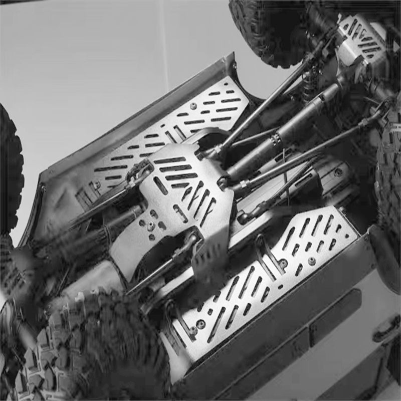 Stainless Steel Chassis Armor Plate Type 2 Silver - High-Strength Impact Resistant Anti-Skid Plate for 1/10 Remote Control Crawler Traxxas TRX4 Off-Road Use - Image 2