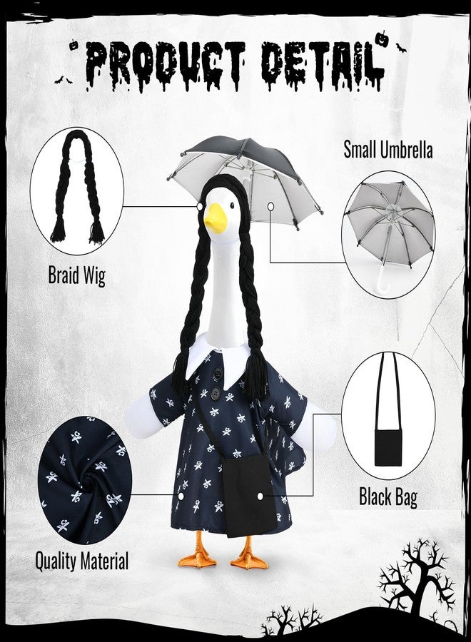 VIVOLOOM Halloween Porch Goose Outfit Fits 23” Goose Statue Cute and Fun Black Dress Lawn Goose Clothes for Porch Yard and Patio Decor - Image 3