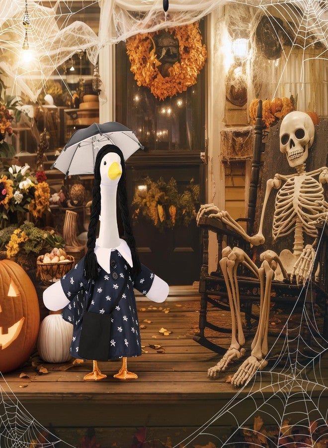 VIVOLOOM Halloween Porch Goose Outfit Fits 23” Goose Statue Cute and Fun Black Dress Lawn Goose Clothes for Porch Yard and Patio Decor - Image 4