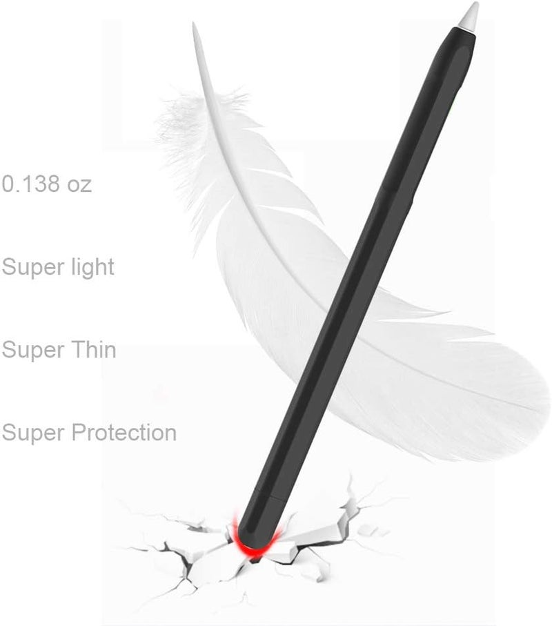 غطاء لقبضة قلم Apple كإكسسوارات حامل لقلم Apple من الجيل الثاني مع غطاء واقي للطرف لقلم iPad (أسود) - Image 3