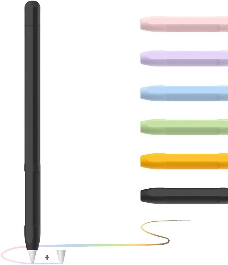 غطاء لقبضة قلم Apple كإكسسوارات حامل لقلم Apple من الجيل الثاني مع غطاء واقي للطرف لقلم iPad (أسود) - Image 1