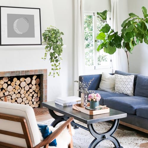 CEWOR Fake Plants Artificial Plants Indoor Faux Plant for Home Decor Silk Realistic Hanging Plants Potted Aesthetic Fake Pothos for Shelves Office Bedroom Bathroom Decor (Green) - Image 5