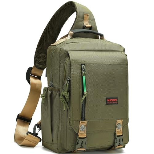 NICGID Sling Bags Chest Shoulder Backpacks, 14.1'' Laptop Backpack Crossbody Messenger Bag Travel Outdoor Men Women - Image 1