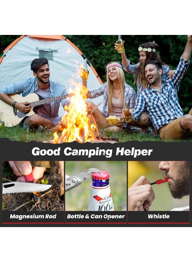 BIBURY Multitool Pliers, 22-in-1 Stainless Steel Multi Tool with Flint, Window Breaker, Scissors, Back Clip, Folding Pocket Multifunctional Tool for Outdoor Survival Camping Hiking, Gifts for Dad - Image 1