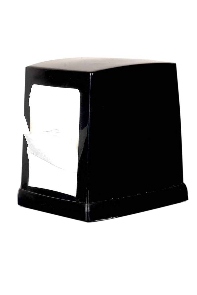 Amigos Store Cube Double Side Table Top Tissue Dispenser with LFold 200 Pcs Tissue Paper Refill Black - Image 1