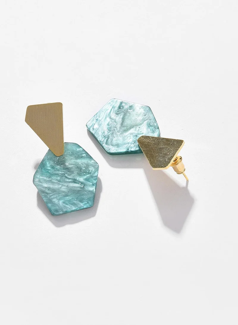 SOHI Green Artificial Stud Earring Jewellery