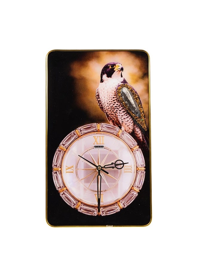 Studd Muffyn | Kuber Crystal Eagle Wall Clock with Tiger Eye | Vastu Wealth Decorative Wall Clock for Home & Office | Crystal Wall Décor for Wealth and Steady Financial Growth - Image 1