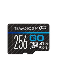 TeamGroup GO Card 256GB Micro SDXC UHS-I U3 V30 4K for GoPro & Action Cameras High Speed Flash Memory Card with Adapter for Outdoor, Sports, 4K Shooting TGUSDX256GU303  - Image 1