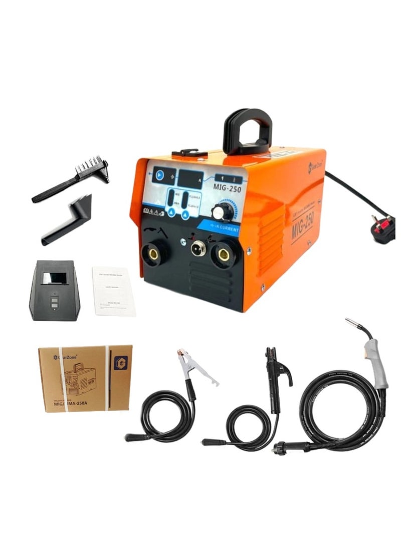 GearZone - 2 in 1 Welding Machine (MMA MIG-250A 220V), Portable and Safe Home Welding Machine, Power Tools Welding Equipment with Accessories - Image 1