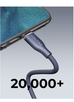 VOLTME USB C to USB C Cable - Powerlink Rugg Double Nylon Fast Charging Cord 1m - 60W Power Delivery PD Compatible with iPhone 16 Series, iPhone 15 Series, iPad Pro/Air, MacBook Pro/Air, Galaxy S24/S23 Ultra, Huawei P60, Xiaomi, and More - Durable & High-Speed Charging- Blue  - Image 4