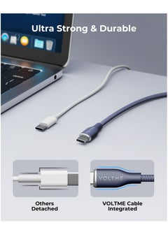VOLTME USB C to USB C Cable - Powerlink Rugg Double Nylon Fast Charging Cord 1m - 60W Power Delivery PD Compatible with iPhone 16 Series, iPhone 15 Series, iPad Pro/Air, MacBook Pro/Air, Galaxy S24/S23 Ultra, Huawei P60, Xiaomi, and More - Durable & High-Speed Charging- Blue  - Image 2