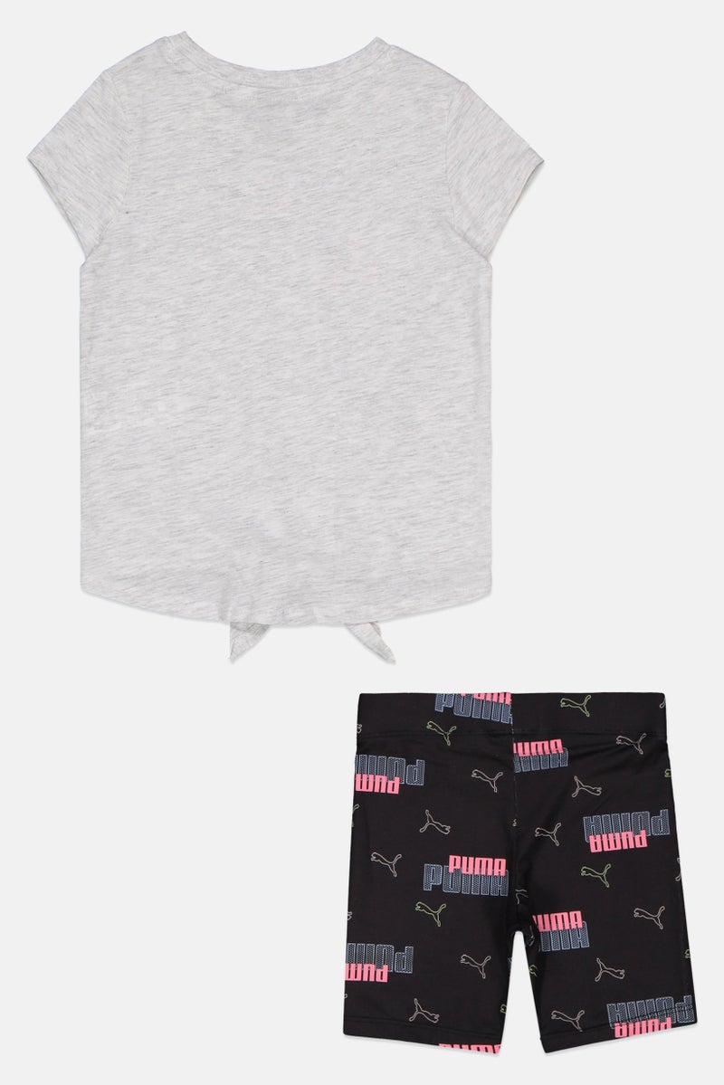 PUMA ملابس رياضية للبنات للأطفال 2 قطعة تي شيرت وشورت مجموعة، متعددة الألوان - Image 2